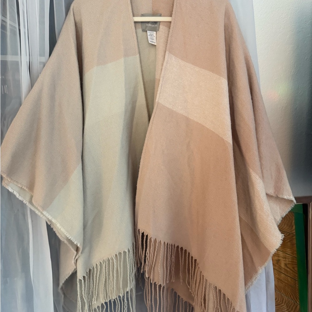 Soia & Kyo Beige Textured Poncho